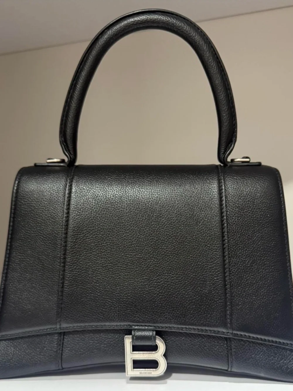 Balenciaga Black Structured Top-Handle Satchel